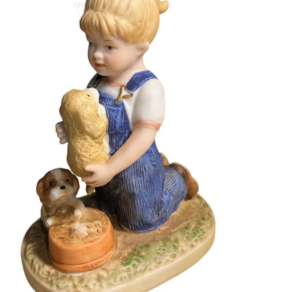 Denim Days #1503 “Puppy Love” Home Interiors Figurine Homco 1995